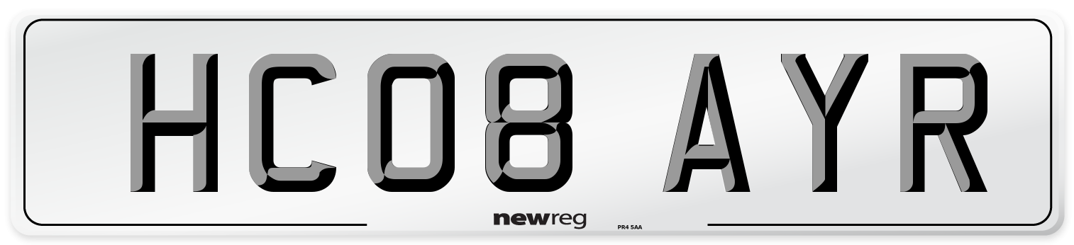 HC08 AYR Number Plate from New Reg